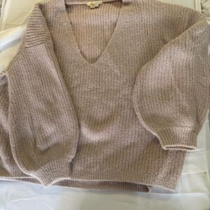 Boden dusty pink with silver sweater